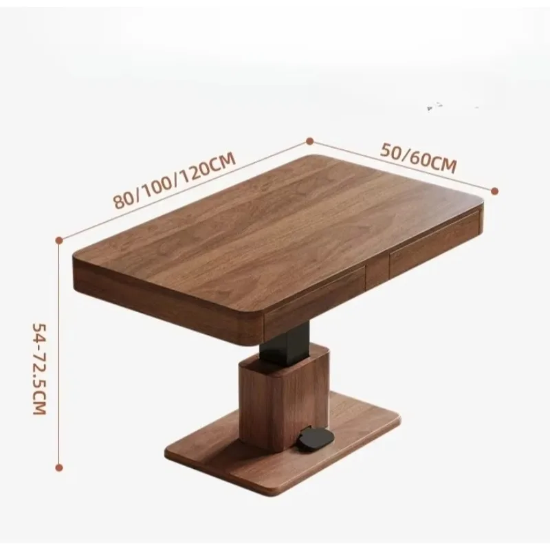 

living room walnut multi-functional coffee table modern and simple Solid wood lifting coffee table dining table dual-purpose