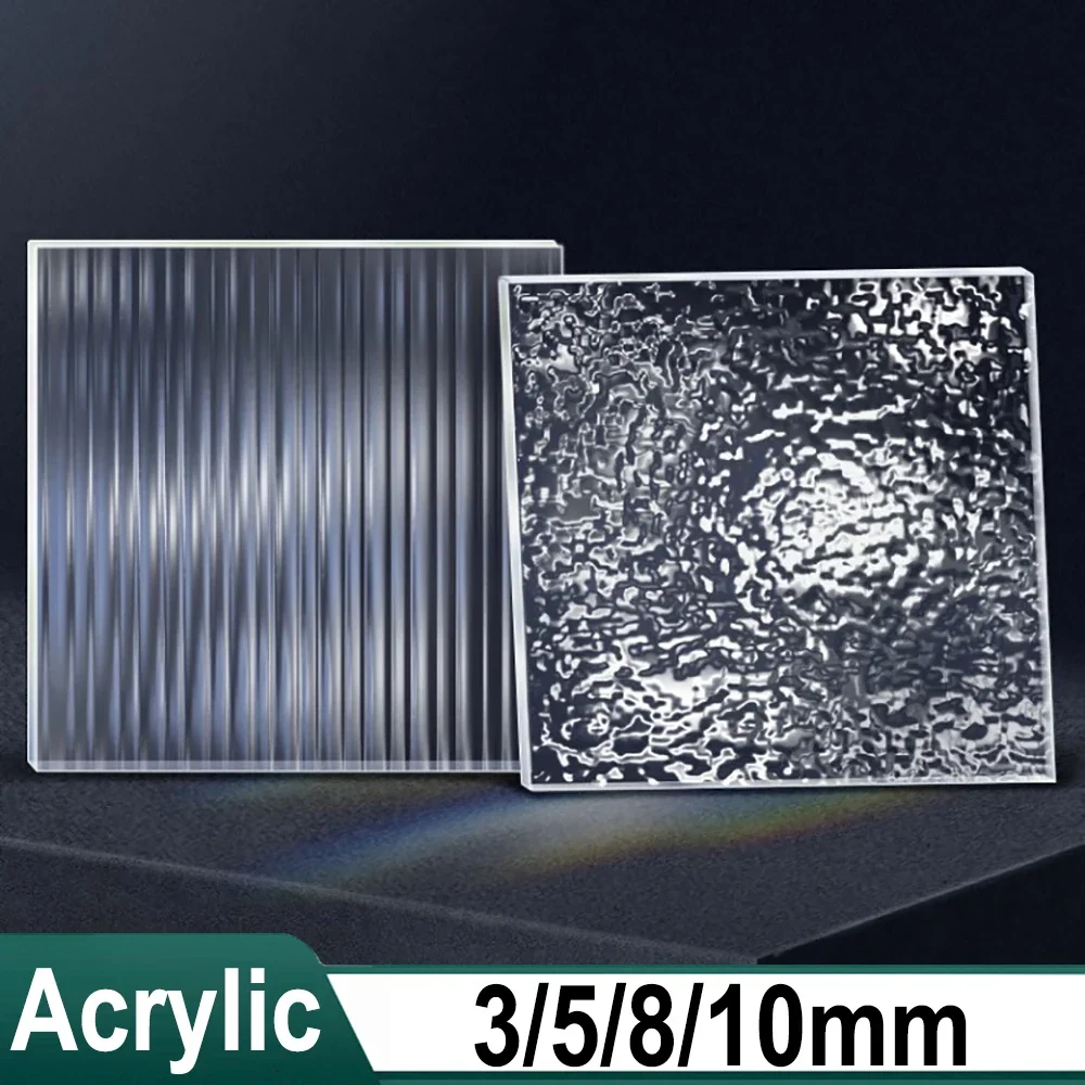 1Pcs Clear Acrylic Sheets Stone Texture Plexiglass Wave Ripple Sheet Acrylic Sheet for DIY Craft Projects,Signs, Display Cases