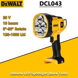 DEWALT DCL043 Jobsite LED Spotlight 20V Handheld LED Worklight Lithium Battery Power Tools Flashlights For Outdoor Bare Tool