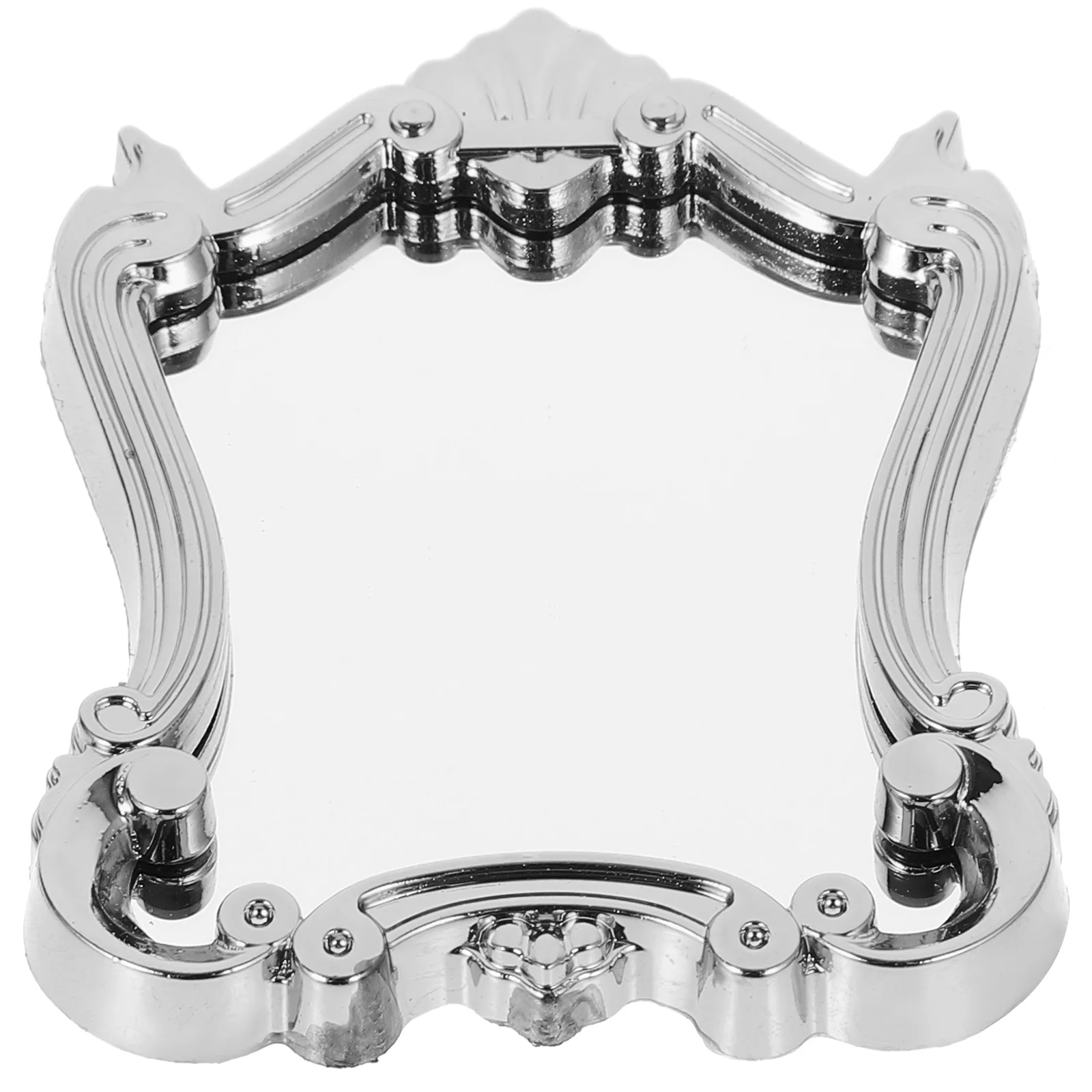 

Miniature Bathroom Mirrors Tiny House Accessories Silver Arc Mirror Dollhouse Decor Safe Plastic Mini Mirrors for Bedroom Living