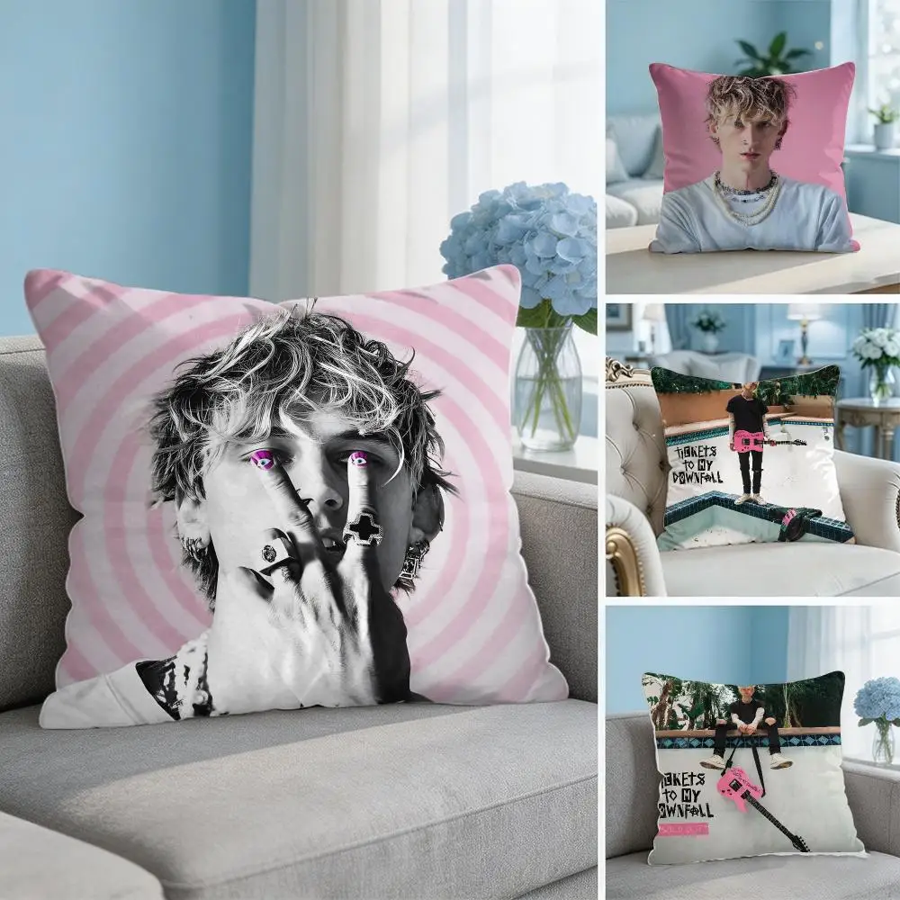 Singer M-Machine gun kelly Cushion Cover Soft Short Plush Throw Pillow Cover Hidden Zipper Cutecore Sofa Bedroom Home Decor
