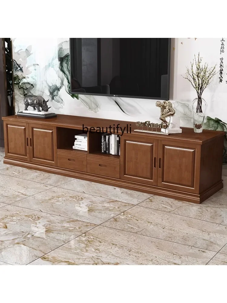 

Solid Wood TV Cabinet Chinese Modern Simplicity Living Room with Drawer Storage Video Cabinet Home Floor Cabinet