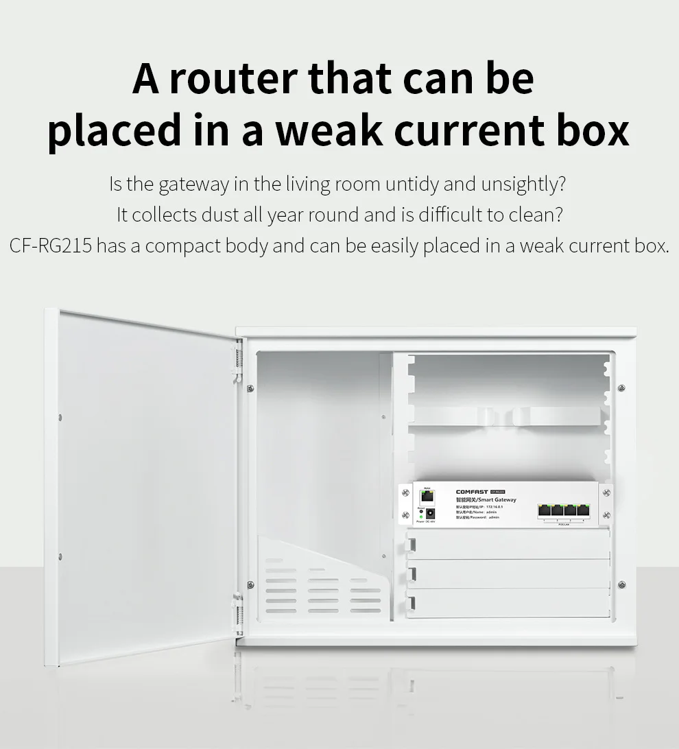 Gigabit Core Gateway 1WAN+4LAN/PoE Port 64 Users Load Balance Router Wifi Project Router Manage 30 AP Seamless Roaming CF-RG215