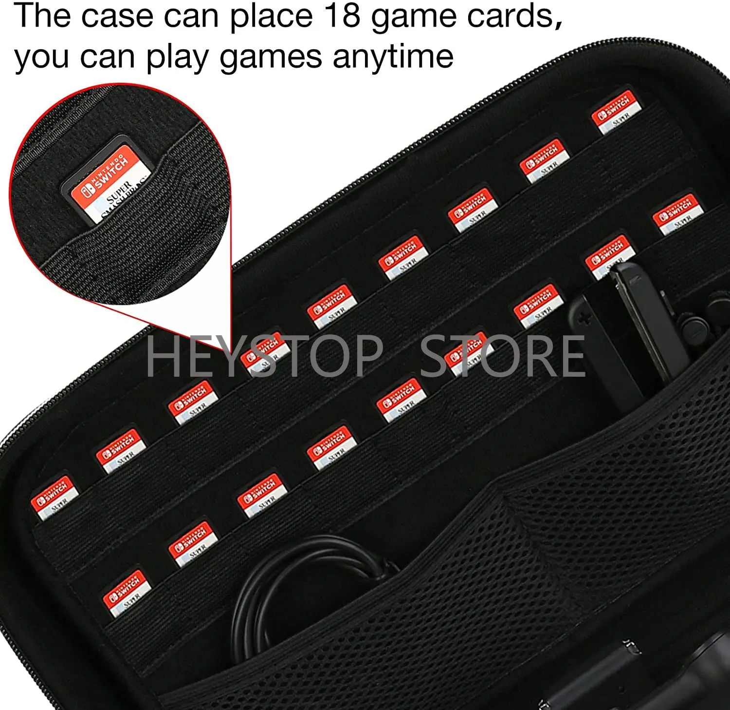 HEYSTOP Carrying Storage Case Compatible with Nintendo Switch/Switch OLED Model, Switch Case with Protective Travel Carrying Bag