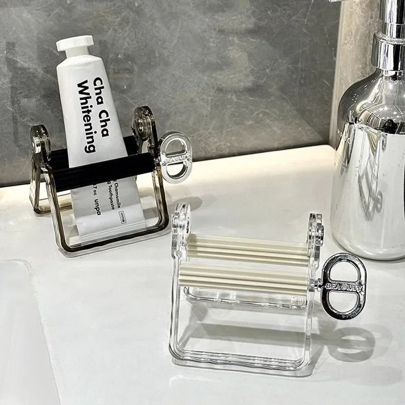 ที่บีบยาสีฟันอะคริลิคแบบหลอดสำหรับบีบน้ำยาทำความสะอาดเครื่องสำอางสีย้อมผมหรูหราทันสมัย