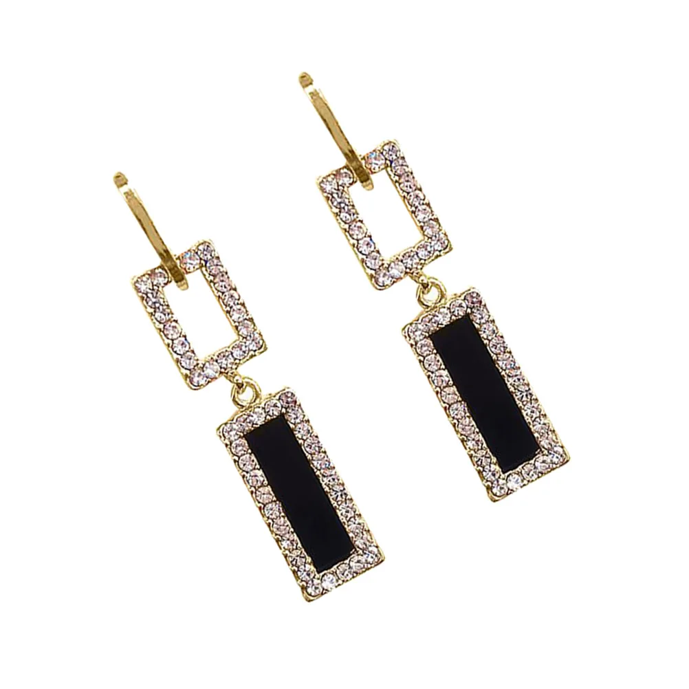 

Rhinestone Earrings Long Drop Crystal Grace Bling Women Celebration Baby Shower Evening Party Wedding Gifts