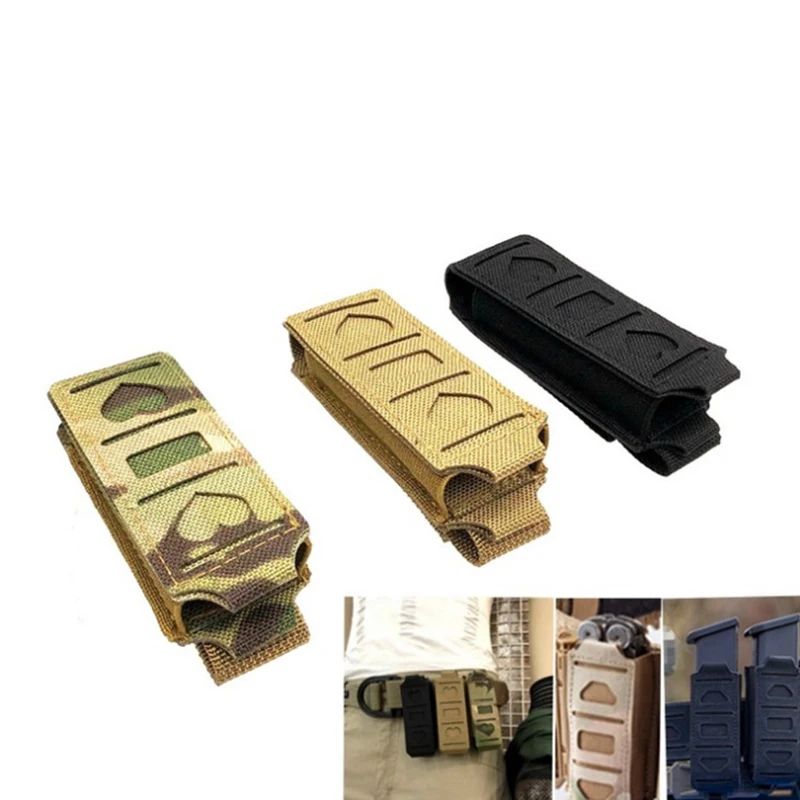 Tactical 11mm Molle Single Magazine Pouch Multi-tool Pouch Elastic Pistol Pouch Waist Belt Flashlight Holster Tool Holder