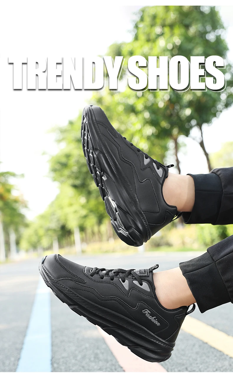 Sneakers Herrenschuhe Weiche Mokassin-Schuhe Bequeme Freizeitschuhe für Herren Einfarbig Schwarz Grau Herren-Gehschuhe Übergrößen 39-46 – Detail 12