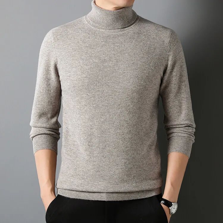 عالية الجودة شتاء جديد الرجال الياقة المدورة سترة الموضة شريط غير رسمي محبوك الدافئة سميكة سترة البلوز البلوزات