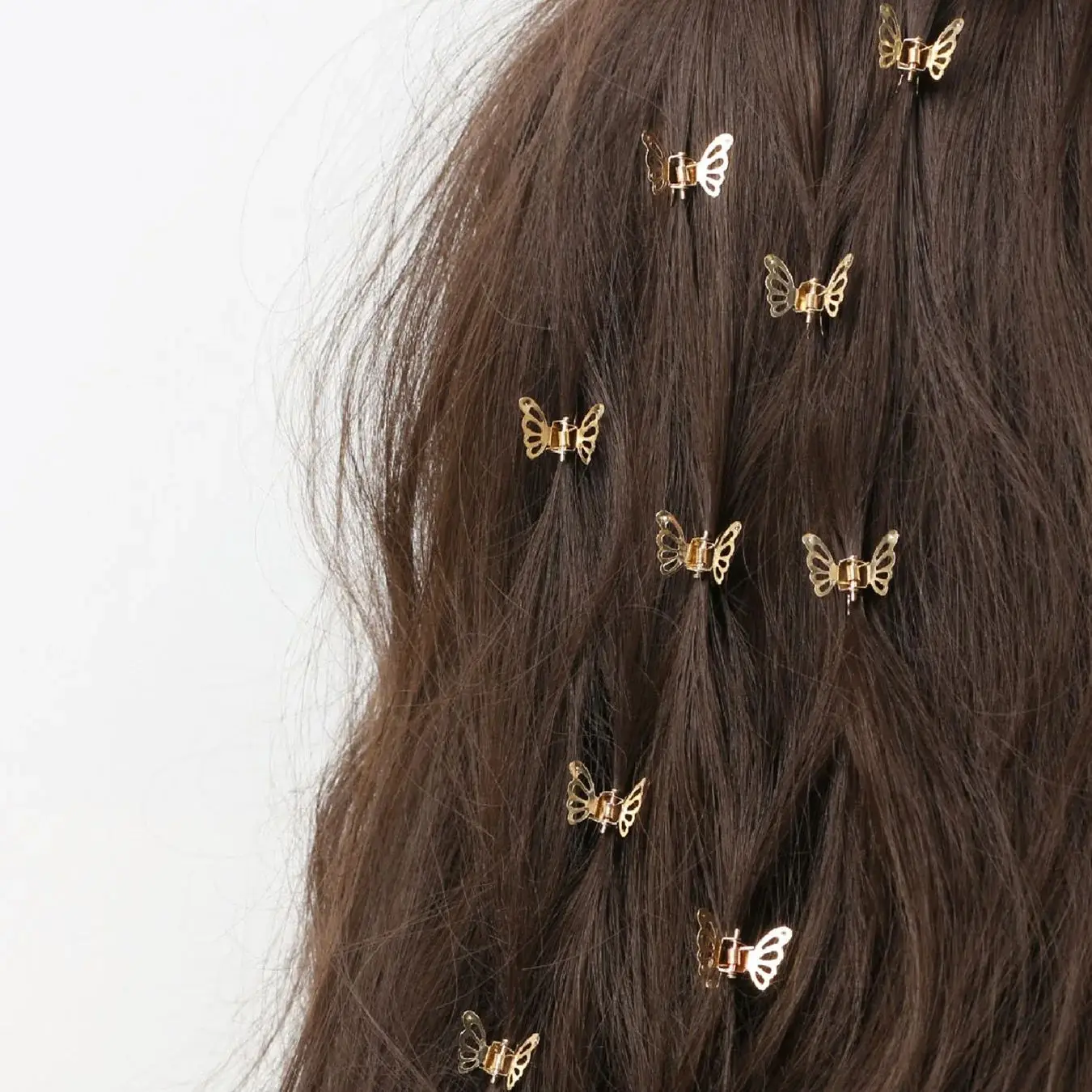 10pcs Mini Hollow Out Butterfly Design Sweet Hair Clip Retro Bangs Fixed Clip Decoration Hair Grasping For Women And Girls