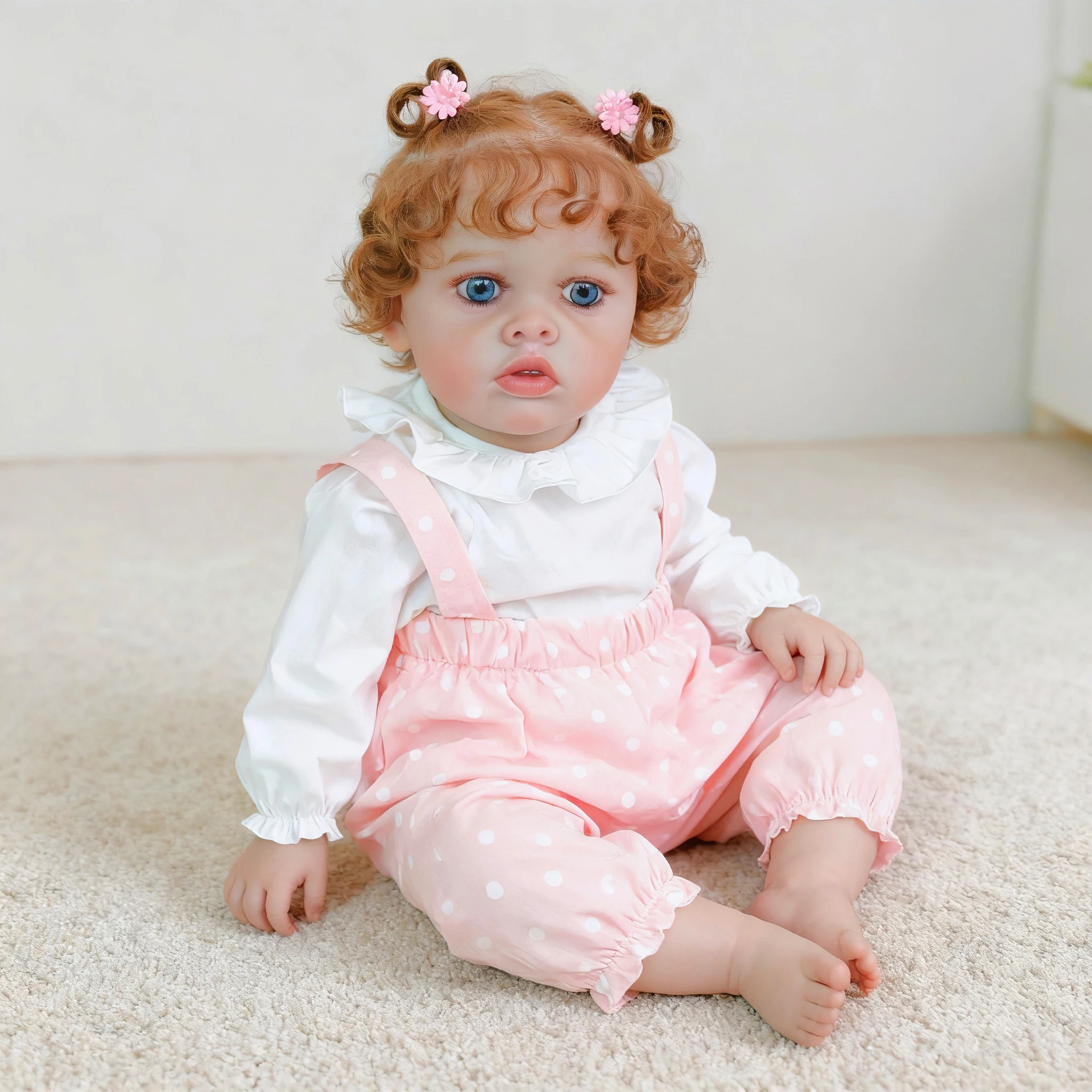 

NPK 24 Inch Toddler Baby Doll - Lifelike Newborn Soft Touch 3D Skin Art Doll with Hand Rooted Hair for Children