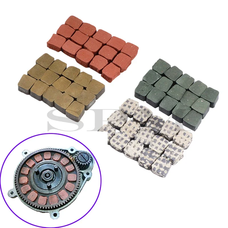 15PCS/Set Engine Clutch Pads Square Shape red/brown/green Engine Clutch Pad for 49cc 66cc 80cc Motorized Bicycle