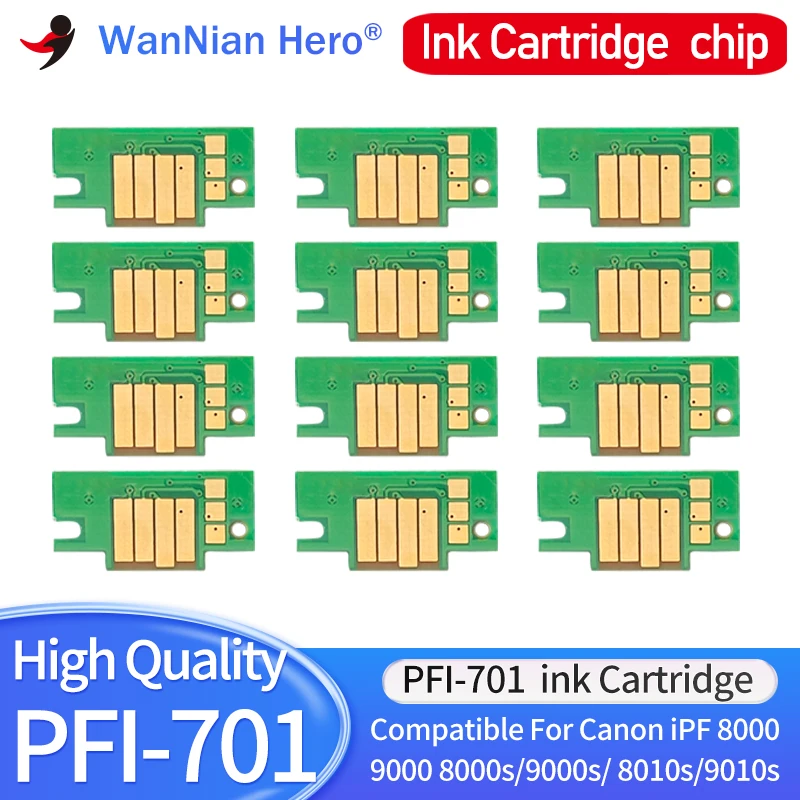 PFI-701 PFi701 PFI-702 Ink Cartridge chip for Canon iPF8000 iPF9000 iPF8000s iPF9000s iPF8010s iPF9010s iPF 8100 9100 8110 9110