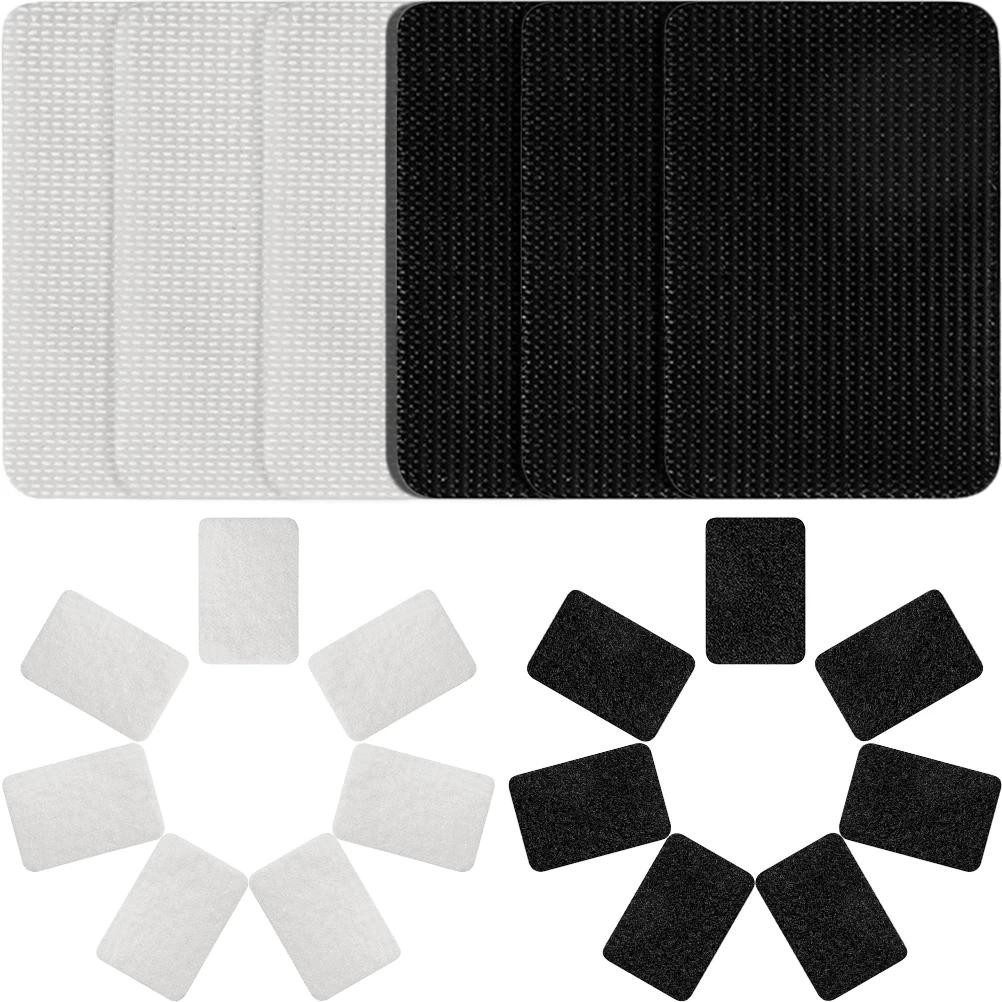 

50 Pairs Sticky Fixer Strong Adhesive Hook Loop Tape Anti Slip Pads Carpet Grippers Floor Mat Strips Home Office