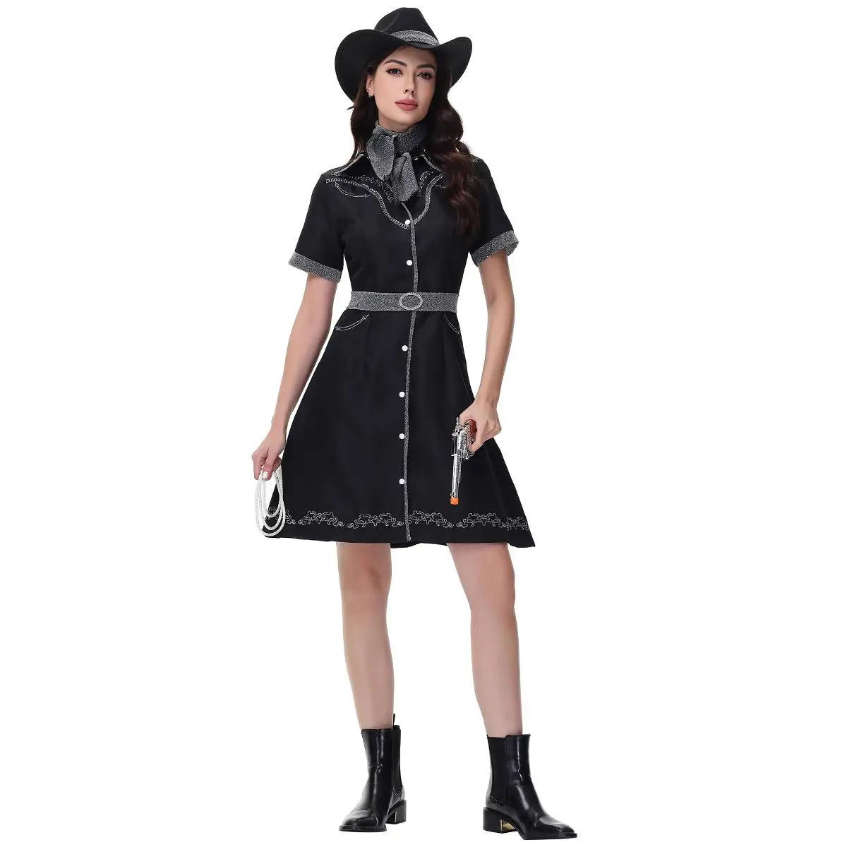 Sexy Disco Western Cowgirl Rok Halloween Kostuum Dames Zanger Rollenspel Cospaly Outfit Volwassen Dames Faionable Ensemble