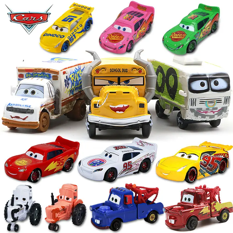 New Disney Pixar Cars 2 3 Lightning Mcqueen Japan Dr Damage Arvy Metal Model Car 1:55 Diecast Vehicle Kid Boy Toy Birthday Gifts