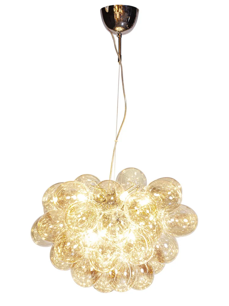 Modern Minimalist Design Amber Bubbles Glass Chandeliers Luxury Home-applicants LED Dimmable Lights For Living Room