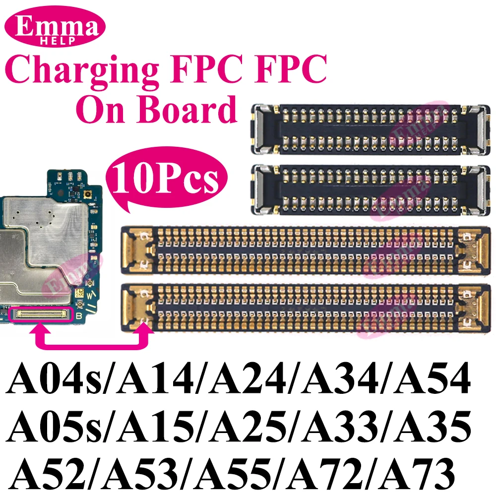10 Stück Lade-FPC-Anschluss für Samsung Galaxy A04s A14 A24 A34 A54 A05s A15 A25 A33 A35 Hauptplatine Flexkabel-Stecker