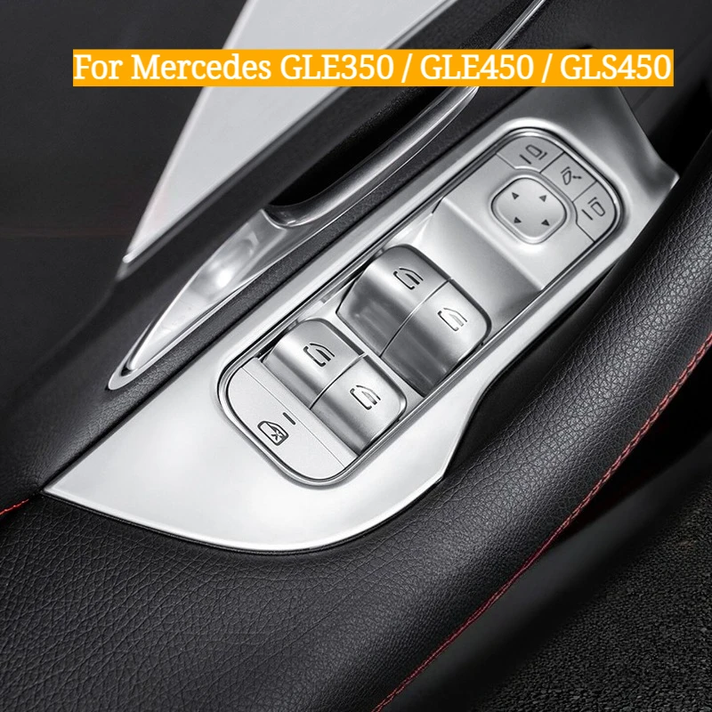 

For Mercedes GLE350 / GLE450 / GLS450 Door Window Lift Panel Cover, Interior Trim Button Decoration Sticker
