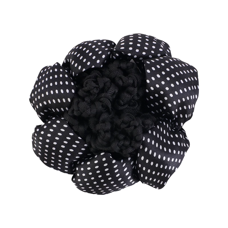 Satin Crochet Hair Bun Cover for Women Newly Fashion Retro Dots Girls Long Hair Net Snood Dancer Ballet Bun Kids