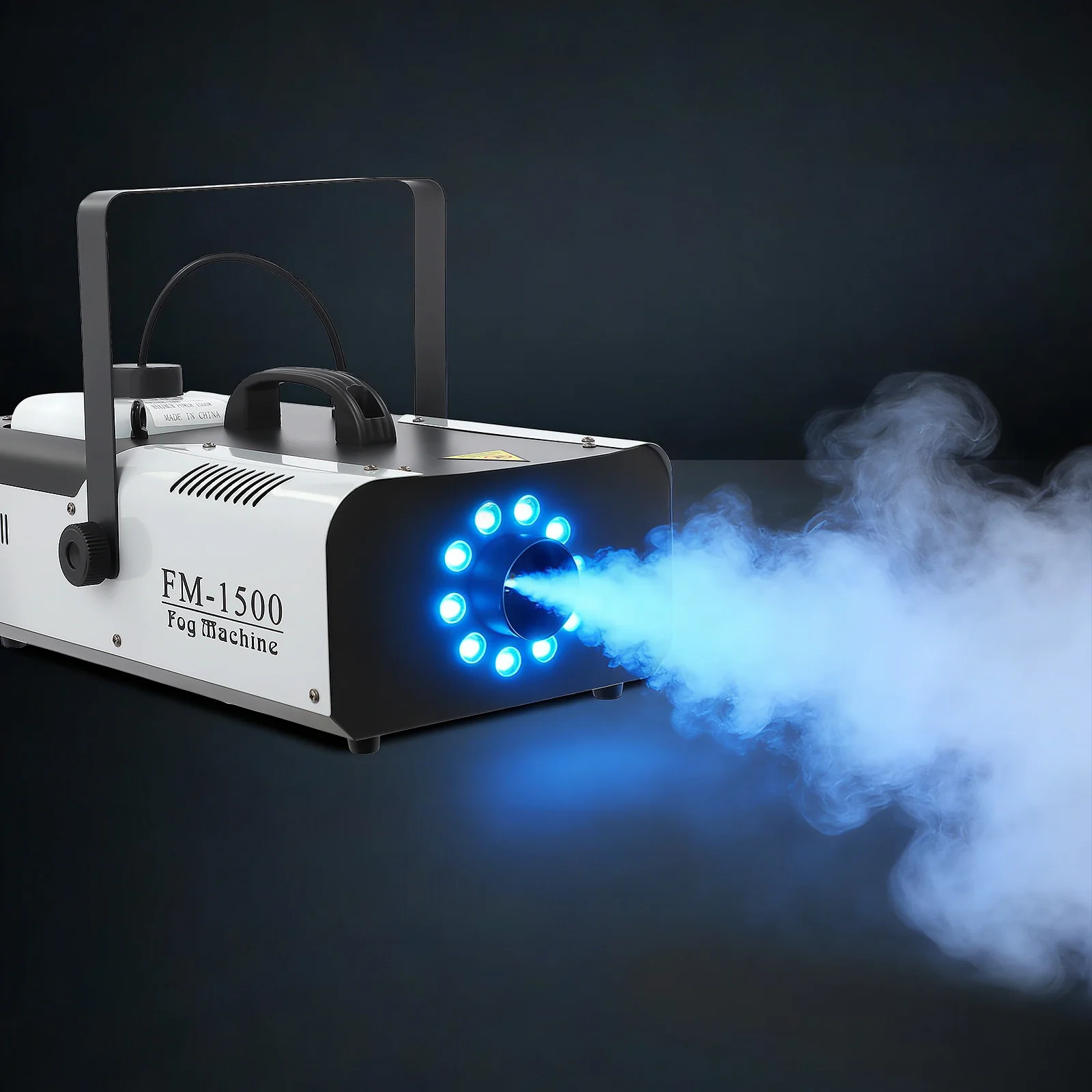 Machine à brouillard 1500W 9x3W RGB LED, générateur de fumée pour scène, équipement professionnel de DJ disco avec effet d'éclairage coloré, dissipation rapide de la chaleur pour bar, fête, concert, prise européenne 220V, amplificateur d'ambiance pour performance scénique