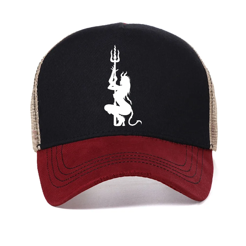 

New Design Provocative Sense Devil print baseball cap fashion Harajuku vintage Style cool sun hat outdoor mesh trucker caps