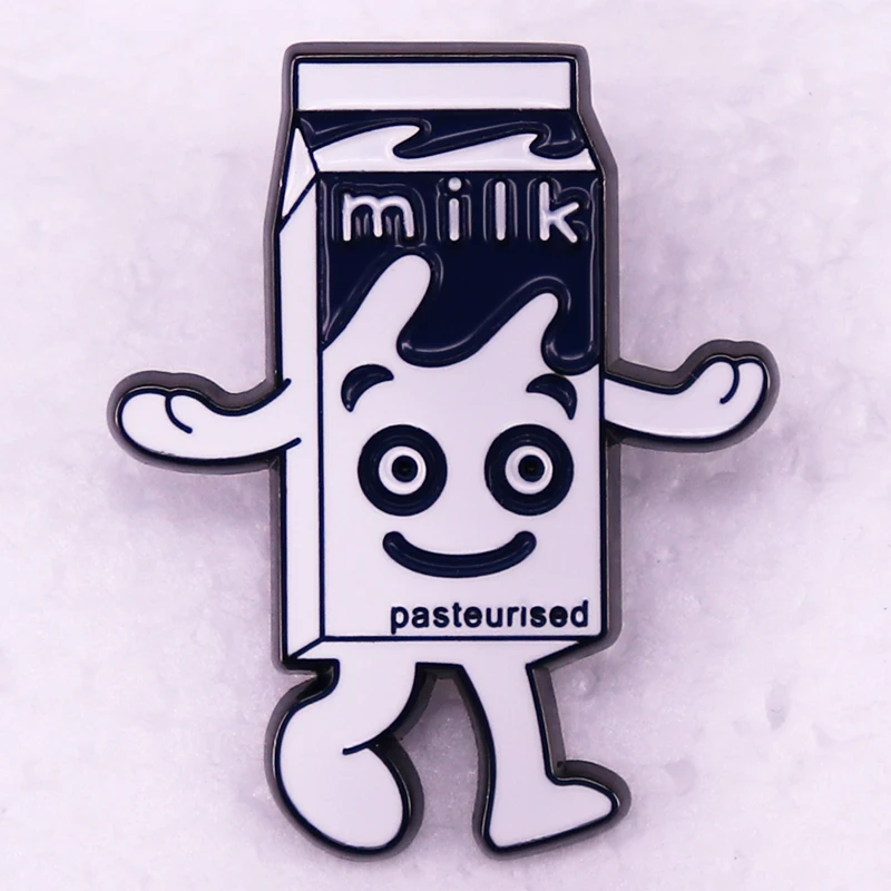 Cartoon Milk Carton Badge Enamel Pin Brooch Jewelry