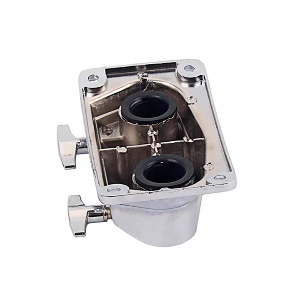 

Double Hole Durable Metal Drum Bracket Base Plate Lightweight Tom Mount Clamp Drum Accessory Tom Cymbal Holder Clamp