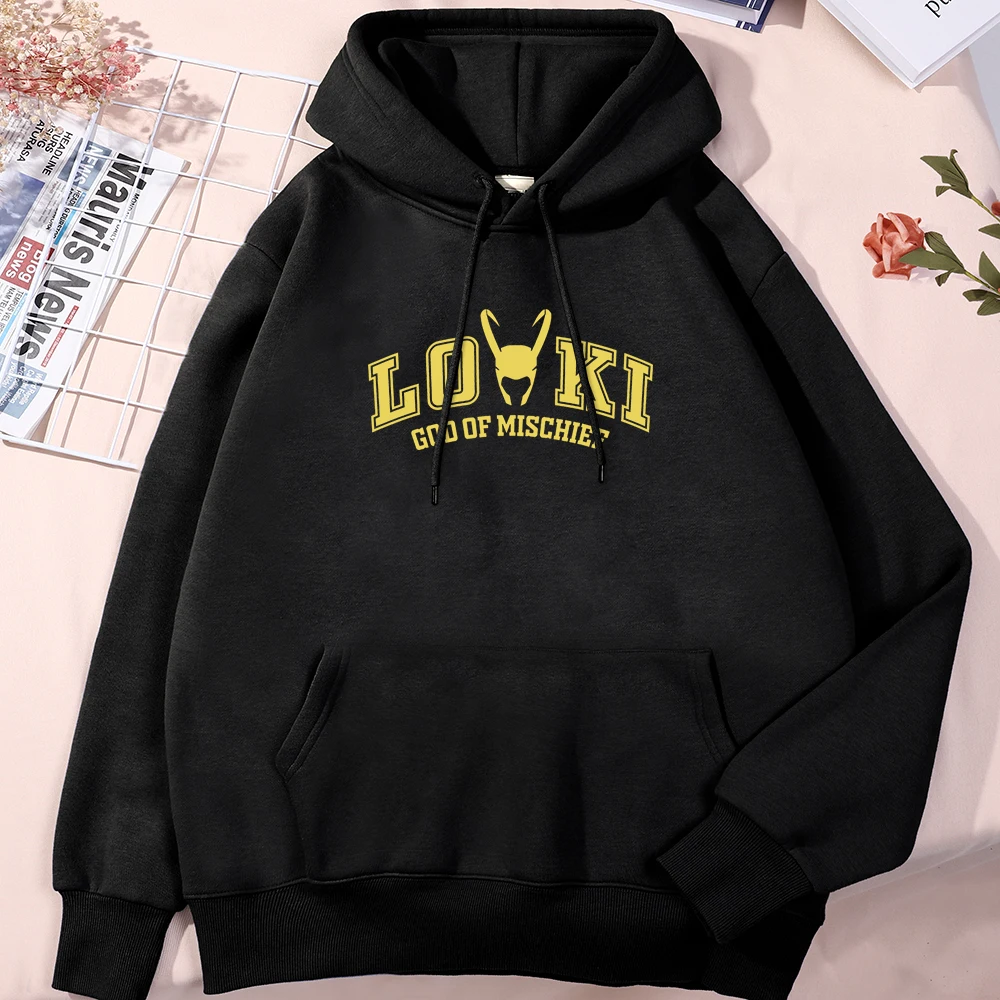 Loki God Of Mischief Print Man Hoodie Trend Shoulder Drop Sweatshirt Autumn Creativity Pullover Street Full Sleeve Sportswear