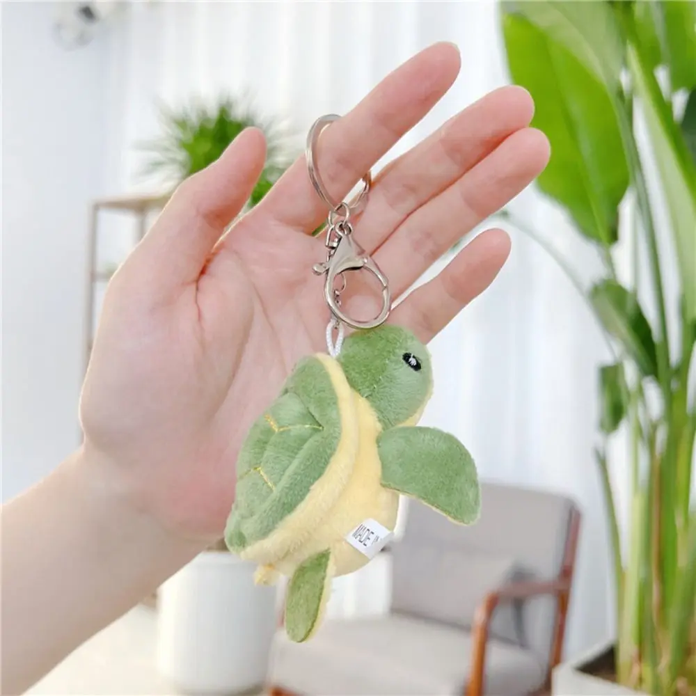 PP cotton Turtle Plush Pendant Plush Metal Buckle Turtle Plush Keychains Cute Soft Turtle Plush Keyring Accessories