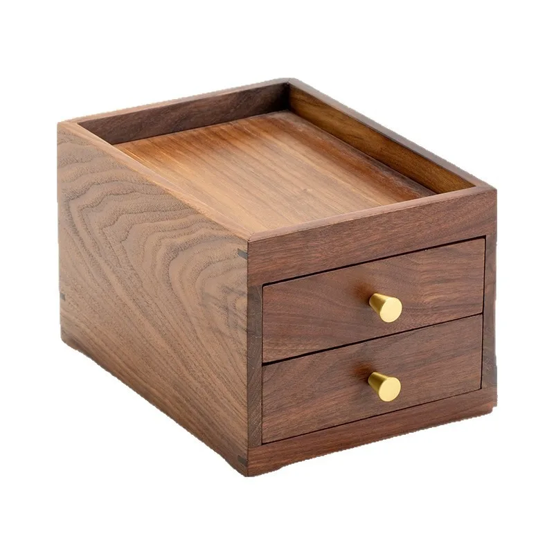 New Chinese Style Desktop Storage Cabinet with Drawers, Home Office Organizer for Jewelry and Cosmetics