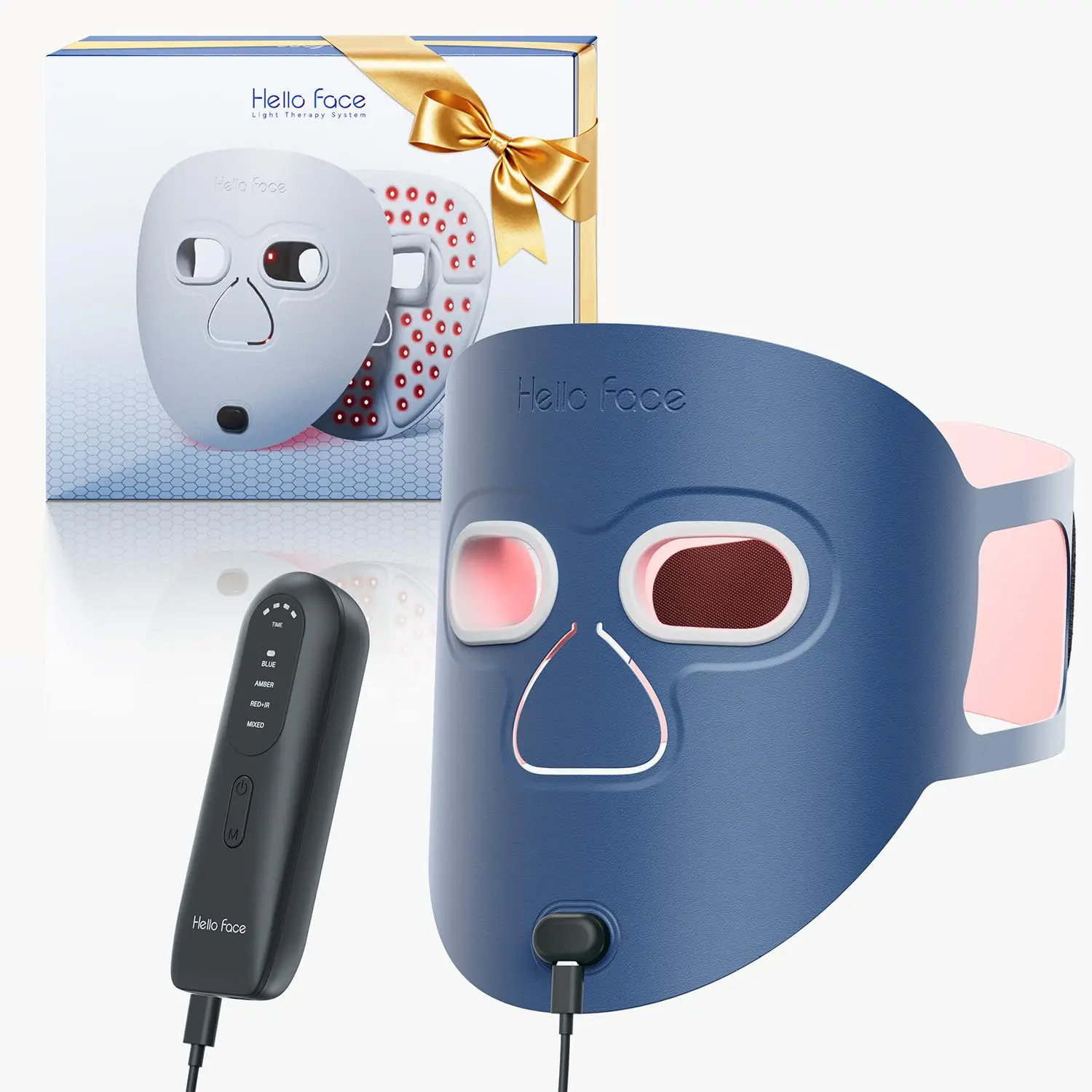 Hello Face 510K Maschera facciale wireless per terapia della luce rossa e a infrarossi vicini per una potente maschera ultraleggera professionale antietà