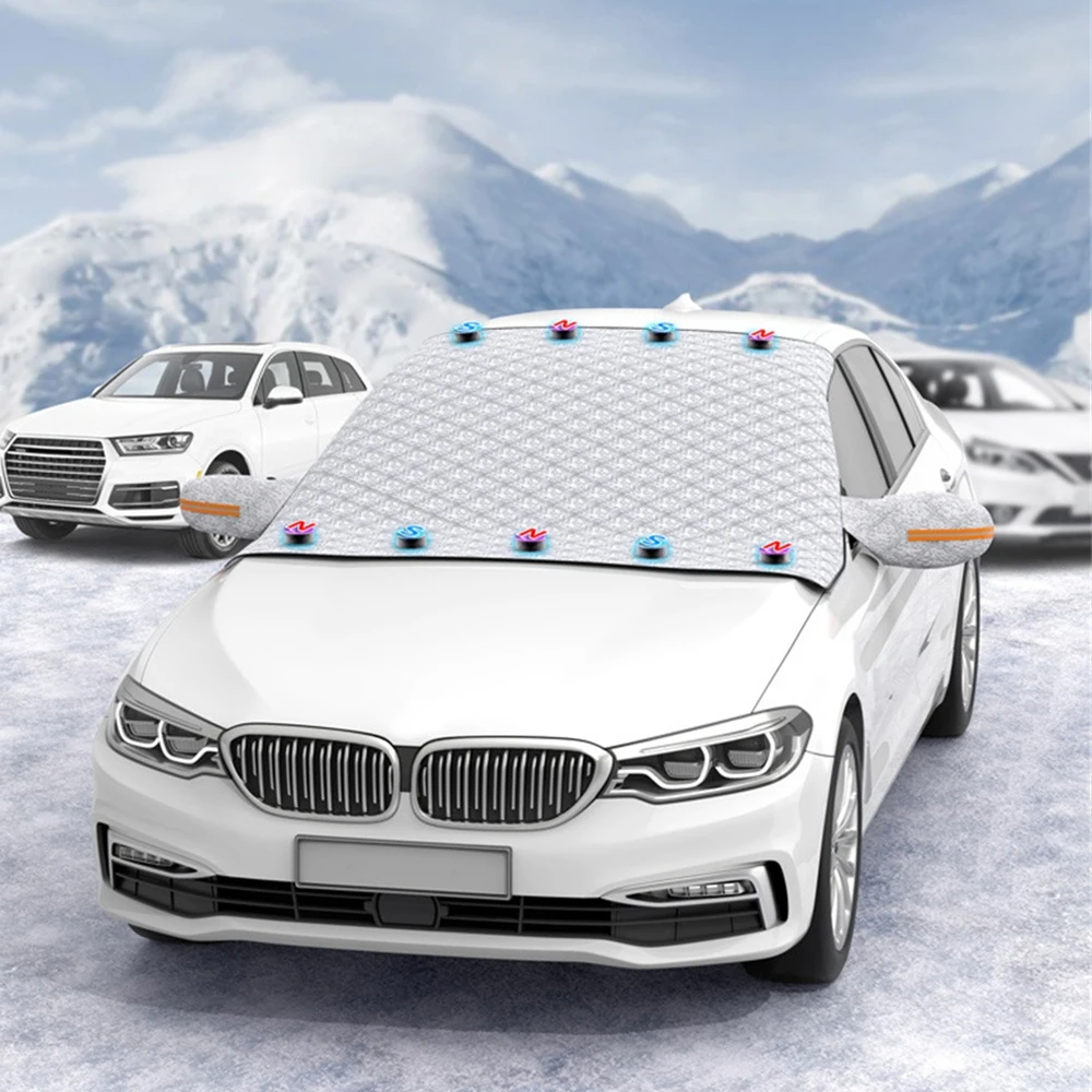 

Car Windshield Snow Cover Automobile Anti Freeze Windshield Covers Magnetic Front Window Sun Shade Thickened Protector