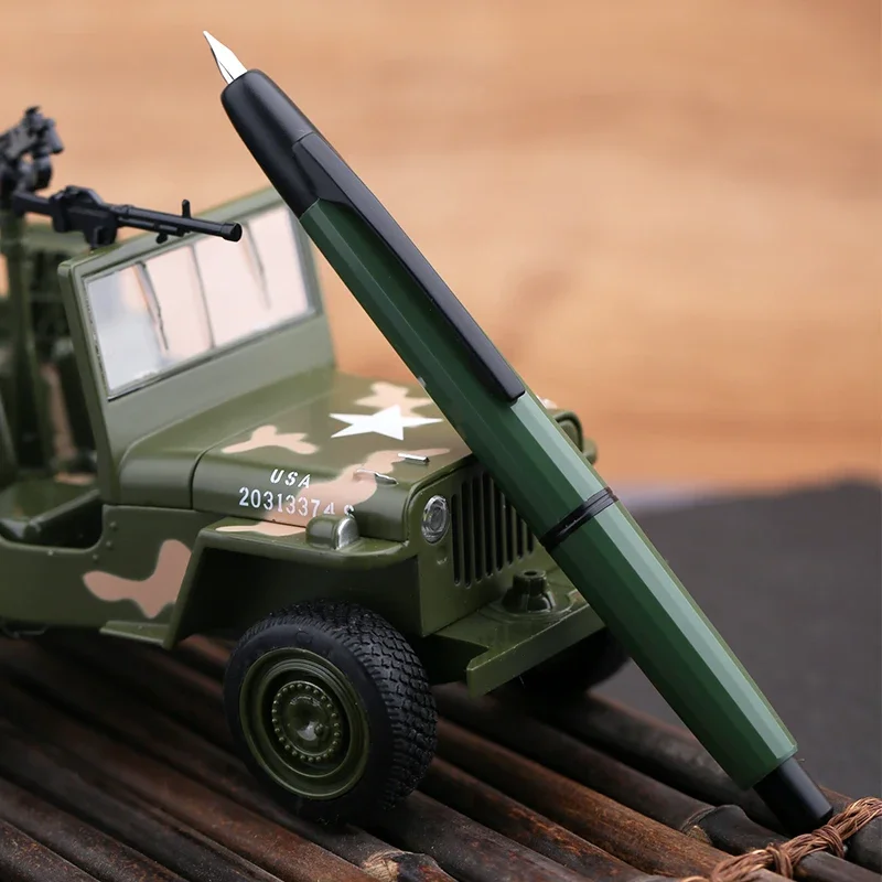 Mjohn a2プレス万年筆ブラッククリップ格納式リーフペン樹脂インクペンコンバーターフィースクール用品ライティングインクペン