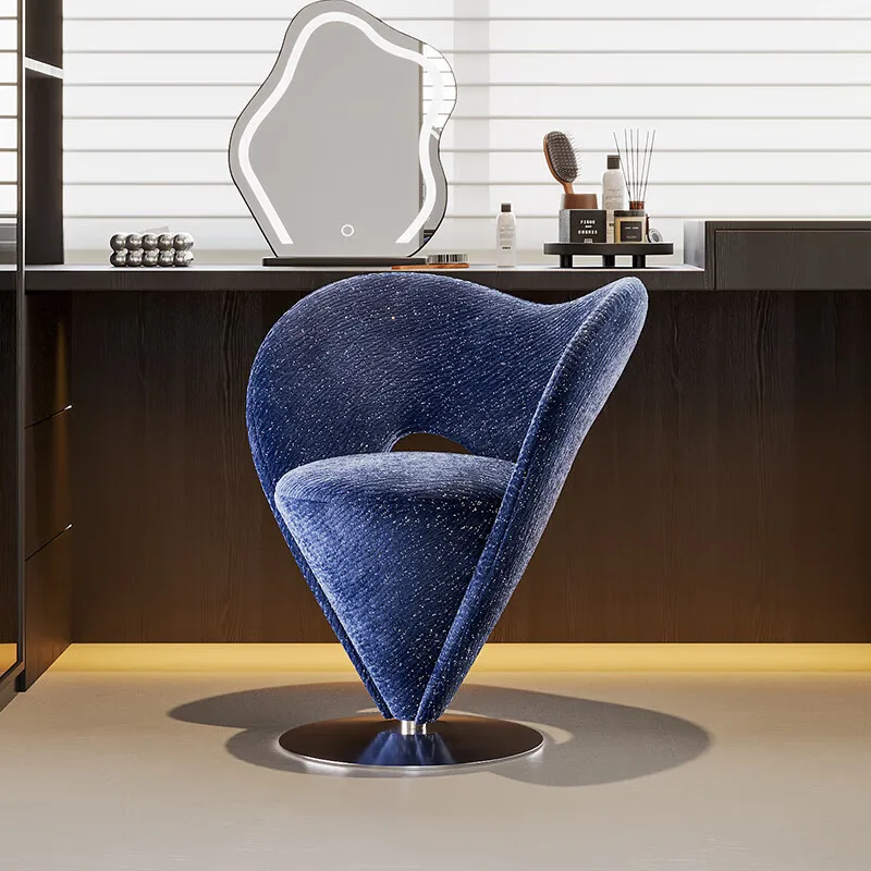 

minimalist designer single sofa chair art cone starry sky makeup stool light luxury simple dresser chair