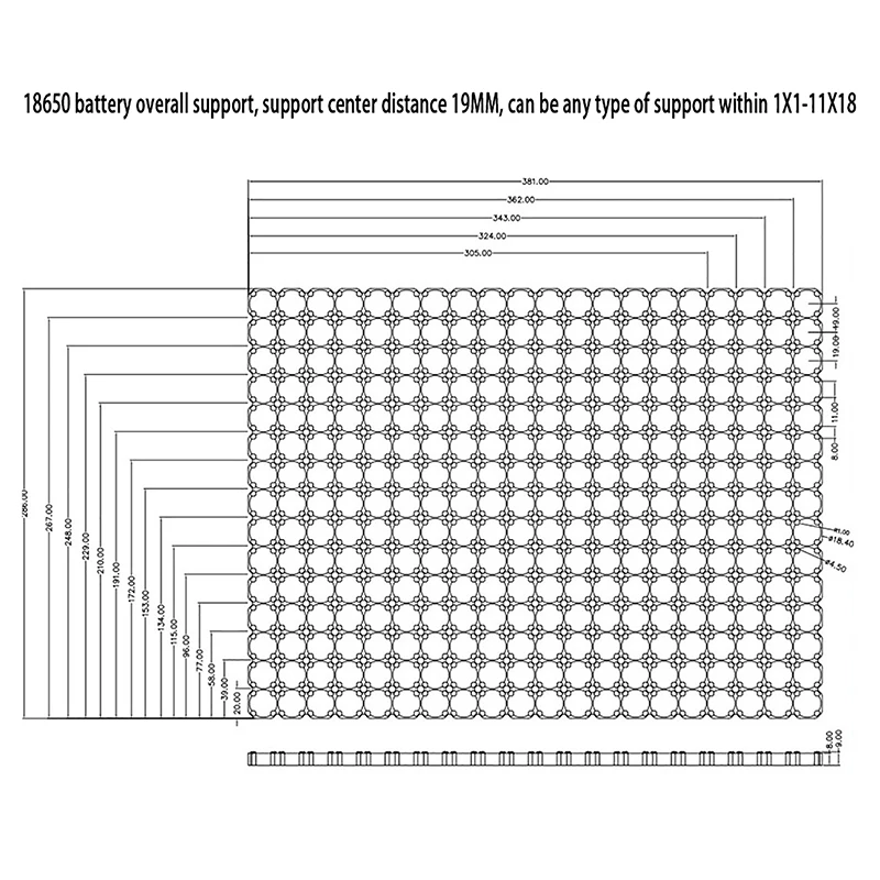 18650 8*10 supporto per batteria a celle al litio supporto per custodia supporto per batterie staffa per batteria cilindrica in plastica