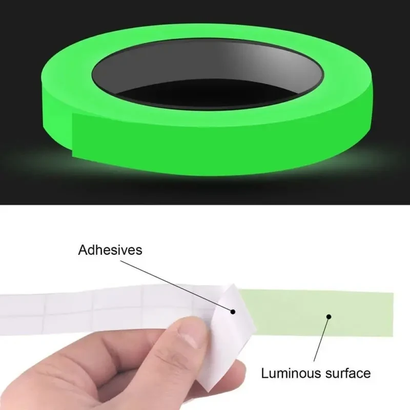 Self-adhesive Luminous Safety Tape, DIY Decorative Glowing Tape, Stage Stair Safety Warning Tape Green Fluorescent Warning Tape