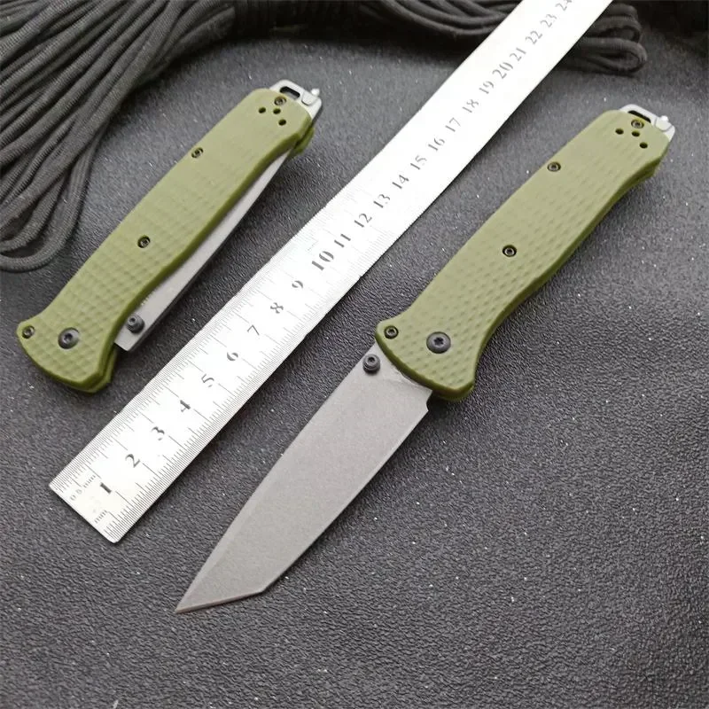 Couteau de poche d'autodéfense BM avec poignée en nylon, flipper de survie, outil de camping et de chasse, opaque, extérieur, EDC, pliant, 537