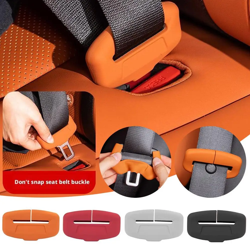 Car Seat Belt Buckle Cover Silicone Protector Anti Scratch Shockproof Safety Clip Guard Interior Accessories Seat Belt Buckle