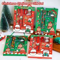 6pcs/set Christmas Stationery Stationery Set Xmas Gifts With Pencils Ruler Eraser Notebook Kids Birthday Gift Classroom Rewards