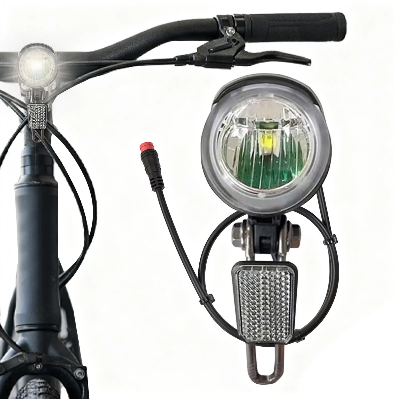 E-Bike Headlight 6-60V Super Bright Bicycle Front Light Powerful LED Headlamp for Night Cycling Commute & Outdoor Safety