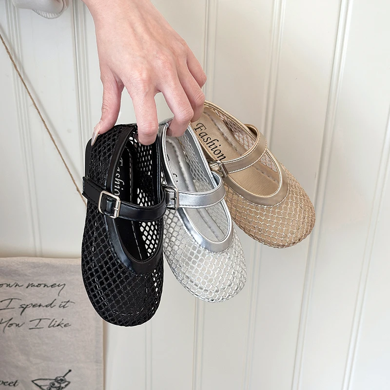 JGSHOWKITO Toddler Girls Mesh Sandals Summer Ankle Wrap Shoes Non-slip Kids Princess Outdoor Beach Sandals Net Breathable Soft