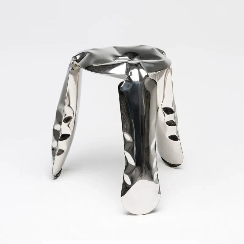 

Низкий табурет-шар из нержавеющей стали AA, дизайнерский, металлический, на треноге, для переобувания, надувной, круглый