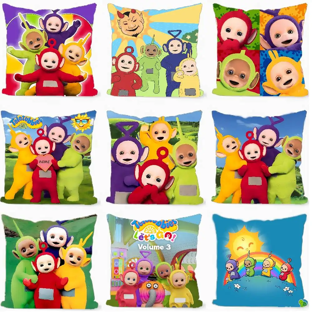 Cartoon T-Teletubbies Cushion Cover Soft Decorative Square Cushion Covers 45x45cm Pillowcases For Sofa Couch Bedroom