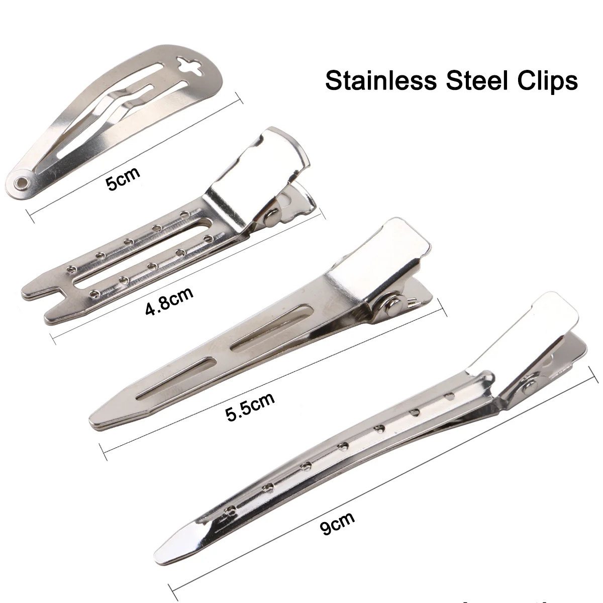 50pcs/bag Gold Silver Hair Extension Sectioning Clips for Salon Use Stainless Steel Clips Hair Styling Tools view 6