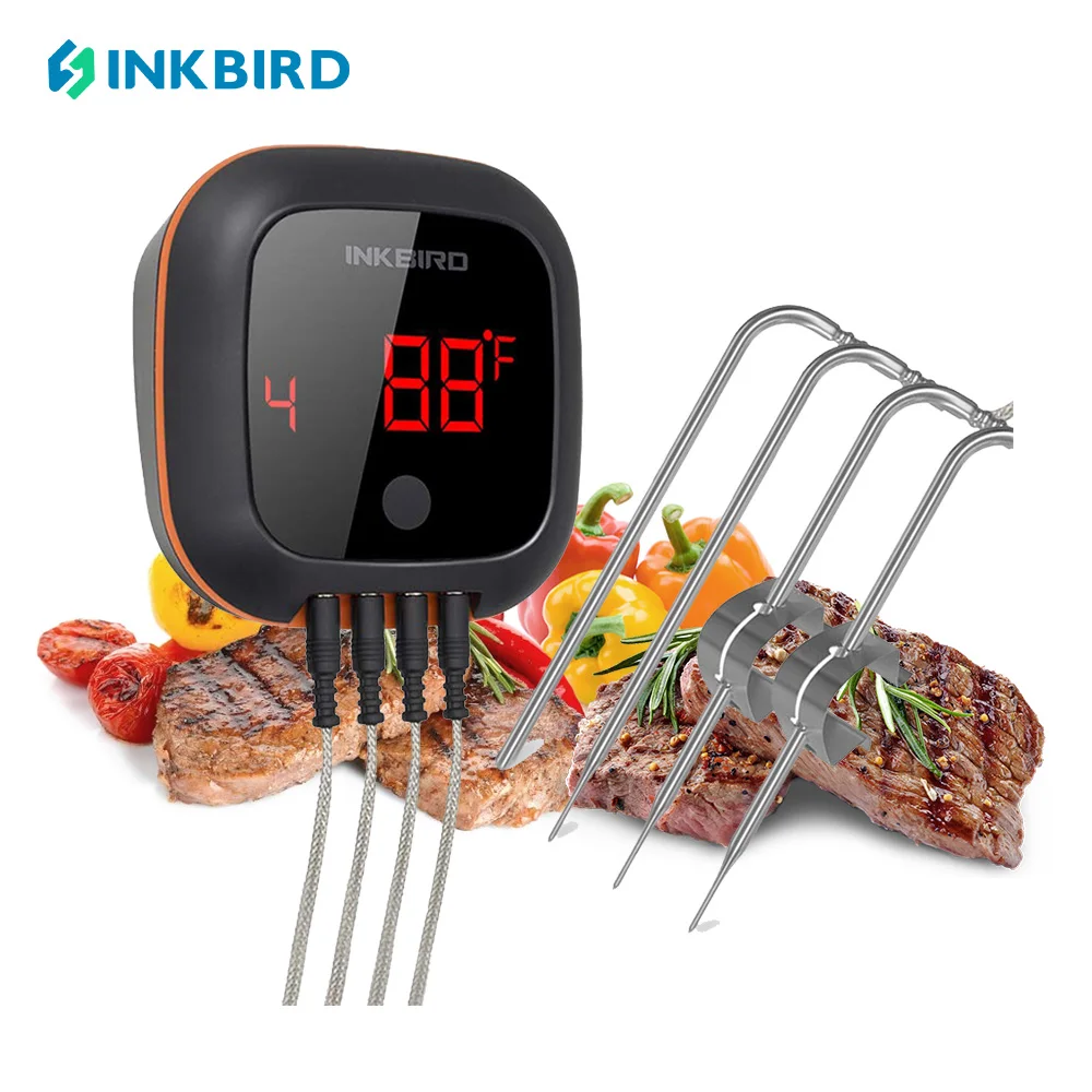 

INKBIRD IBT-4XS Digital Wireless Bluetooth Cooking Oven BBQ Grilling Thermometer With Free Probe For Meat Grill Free App Cooking