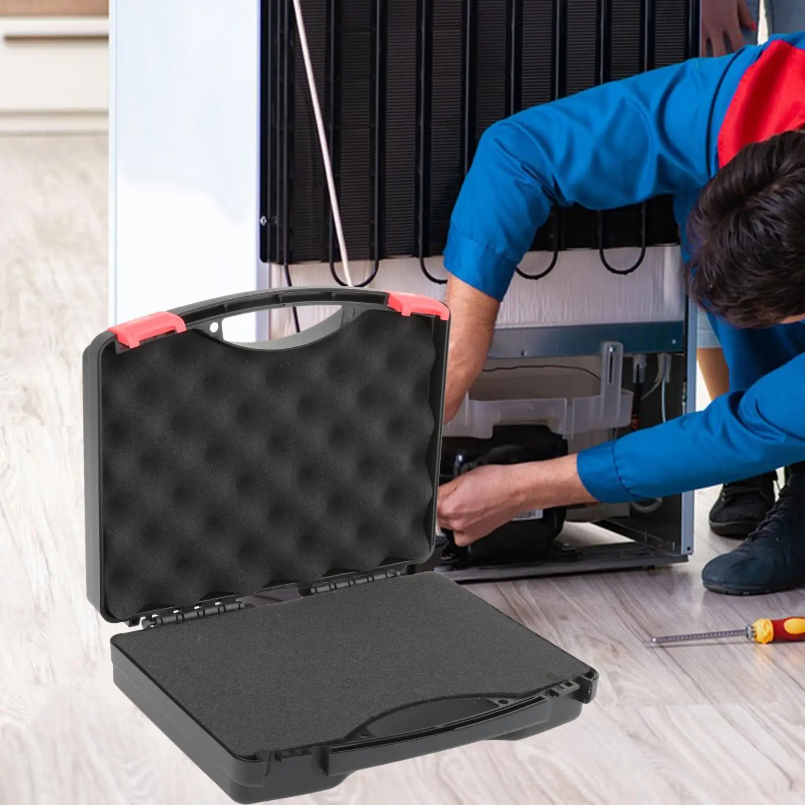 

Protective Toolbox with Sponge Wear Resistant Lockable for Workplace Outdoor 255mmx210mmx70mm