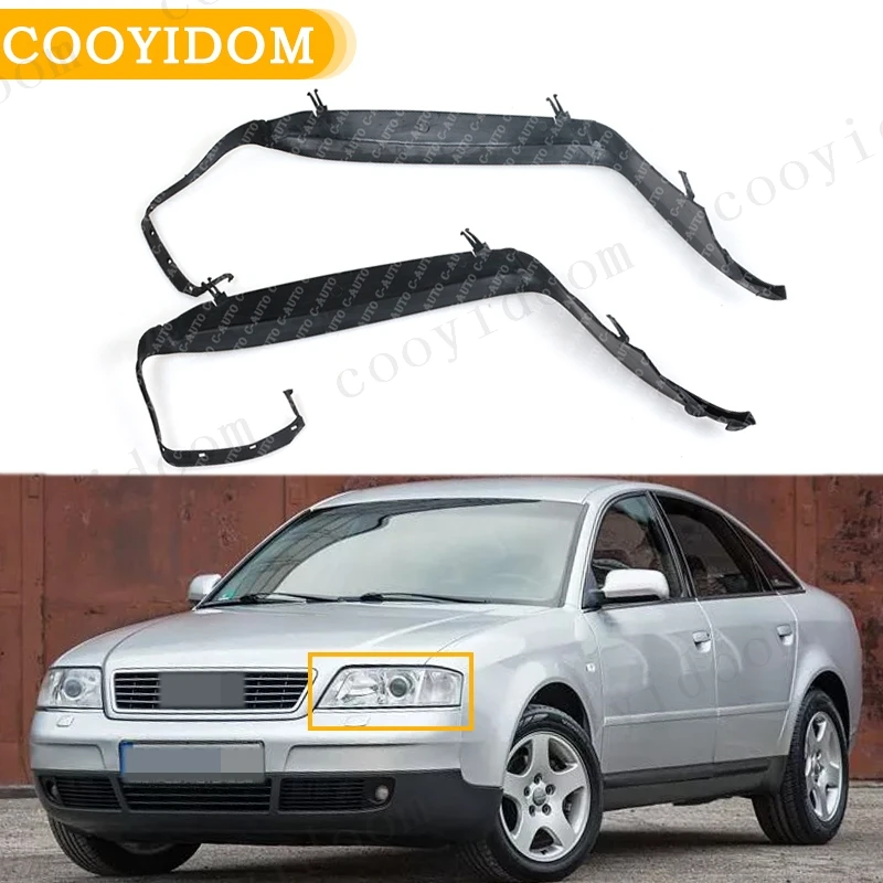 Car Headlight seal strip waterproof accessories under the headlights plastic For Audi A6 C5 1998-2002 4B0941191 4B0941192