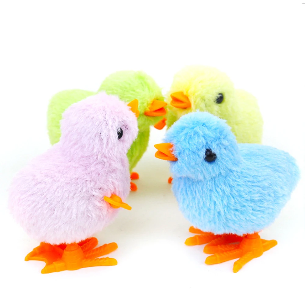 10PC Fun Plush Clockwork Jumping Chick Kids Toys Birthday Party Easter Gift Pinata Stuffing Boys Girls Carnival Party Prizes Bag