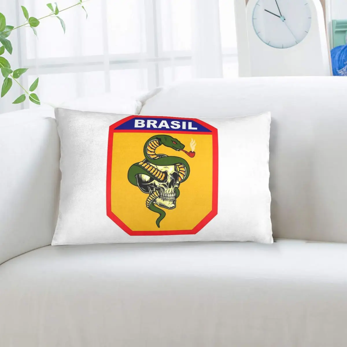The Smoking Snake Brazilian Expeditionary Force Pacht Rectangle Pillowcase Cushion Cover Bedroom Bed Home Comfort Throw Pillow